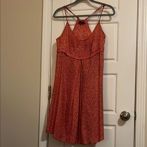Balenciaga Red Tan Sleeveless Sundress
